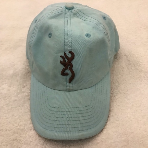 Browning Logo on Adjustable Light Blue Ball Cap - Picture 4 of 13